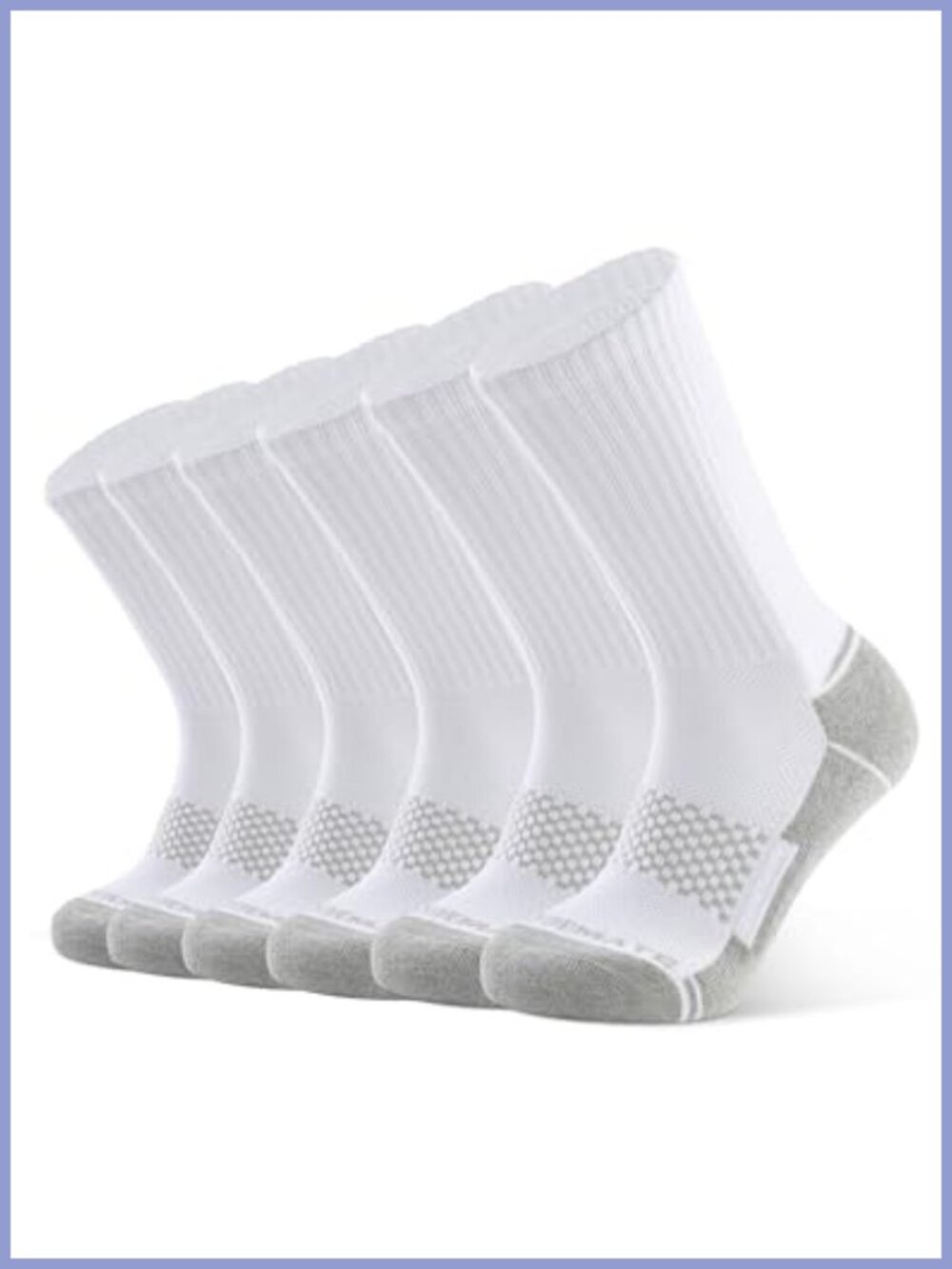Mens Athletic Crew Socks Moisture Wicking Cushioned Performance